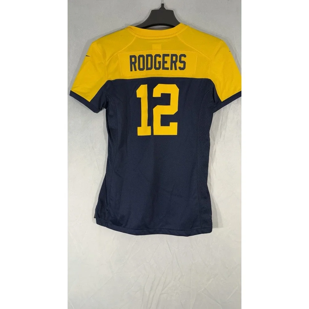 Green Bay Packers Aaron Rodgers #12 Jersey Women's Small Nike Throwback Blue NFL